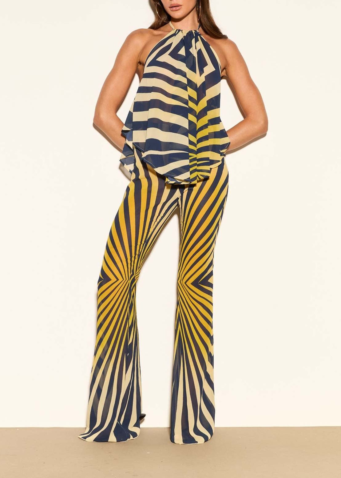 Keoni Halter Neck Stripe Pants Set
