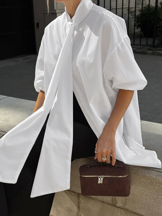 Francis Puff Sleeve Tie Up Top