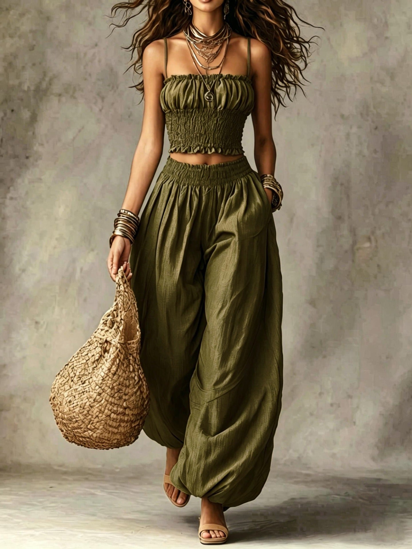 Iroda Spaghetti Ruch Pants Set