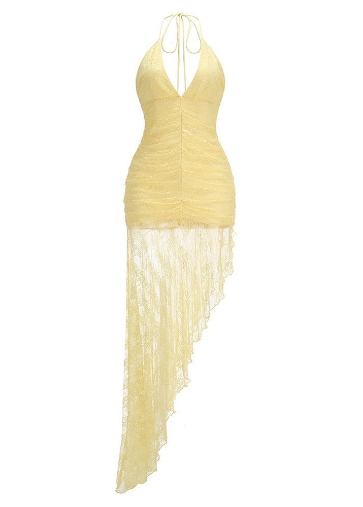Isabela Halter Neck Lace Maxi Dress
