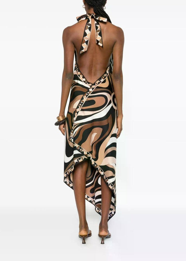 Hardy Backless Print Maxi Dress