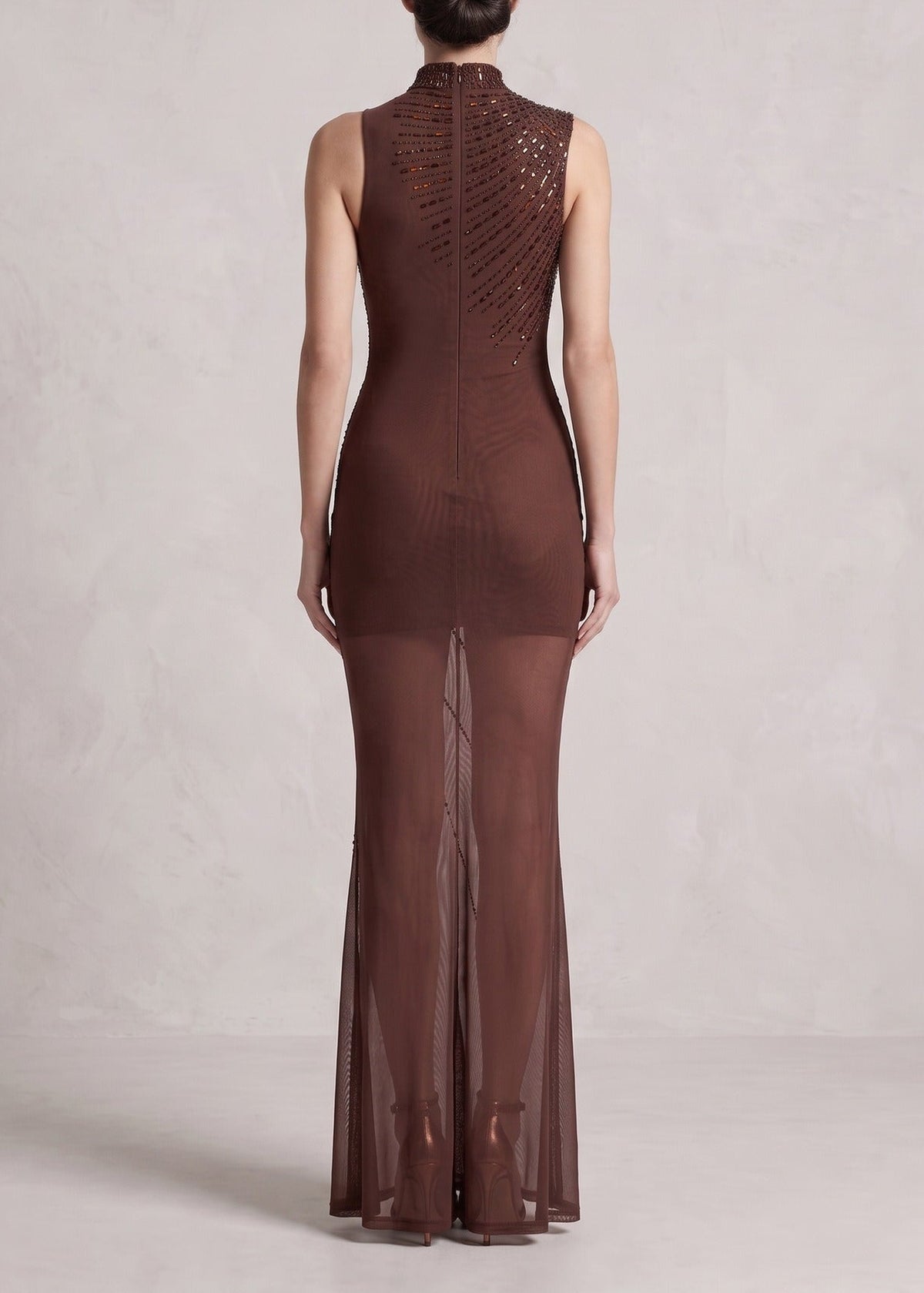 Keone High Neck Crystal Maxi Dress
