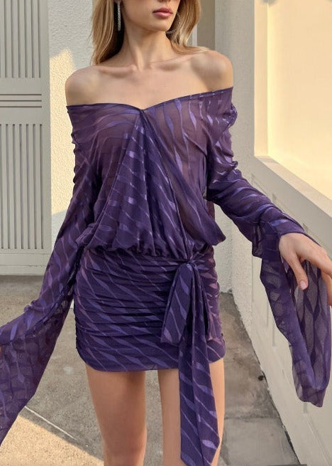 Javad Backless Mesh Mini Dress