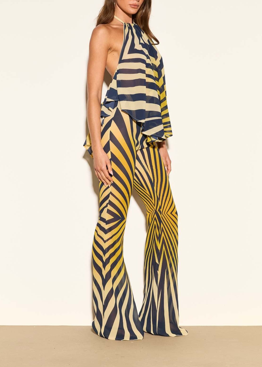Keoni Halter Neck Stripe Pants Set