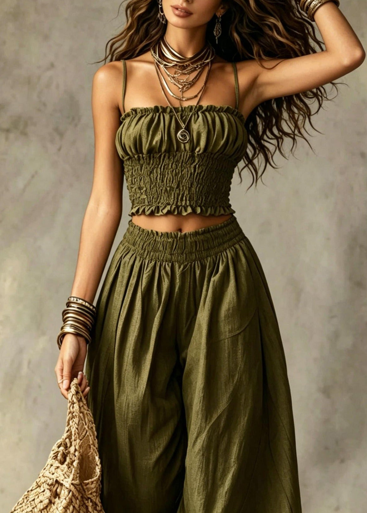 Iroda Spaghetti Ruch Pants Set
