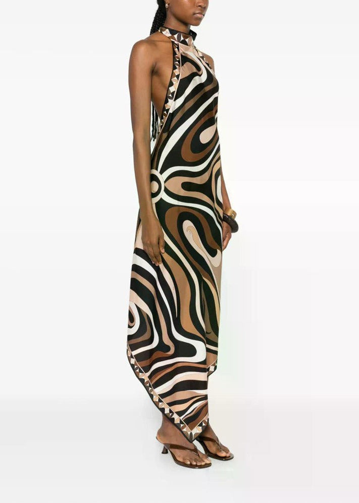 Hardy Backless Print Maxi Dress