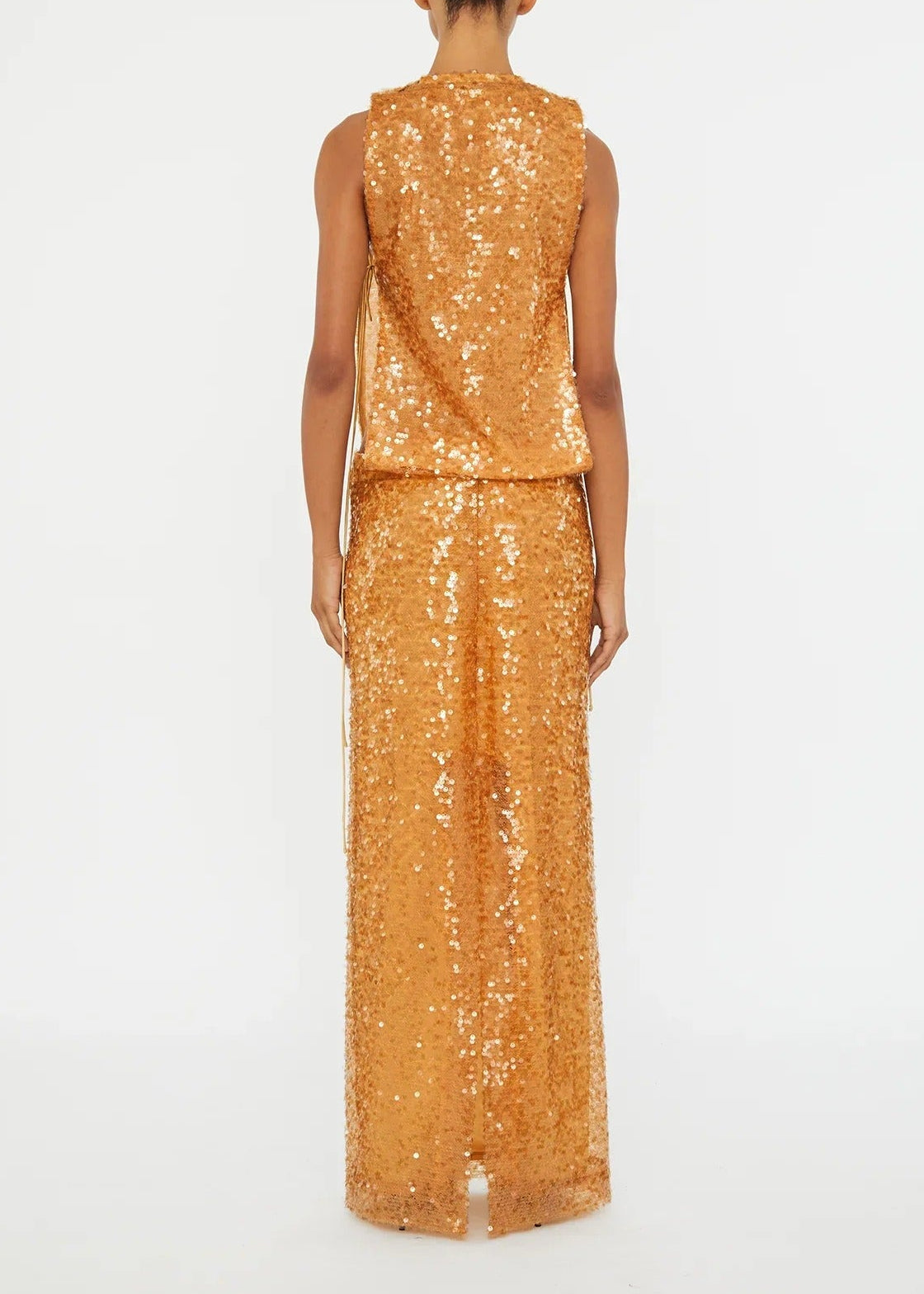 Fatime Tie Up Sequin Maxi Dress