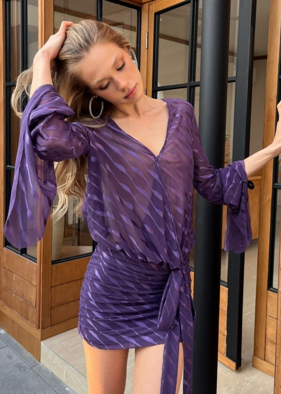 Javad Backless Mesh Mini Dress