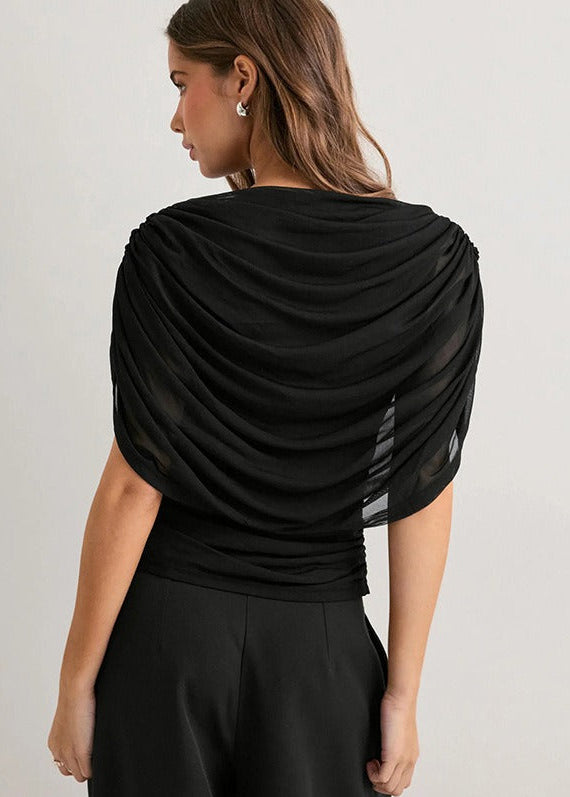 Fizza Mesh Shawl Ruch Top