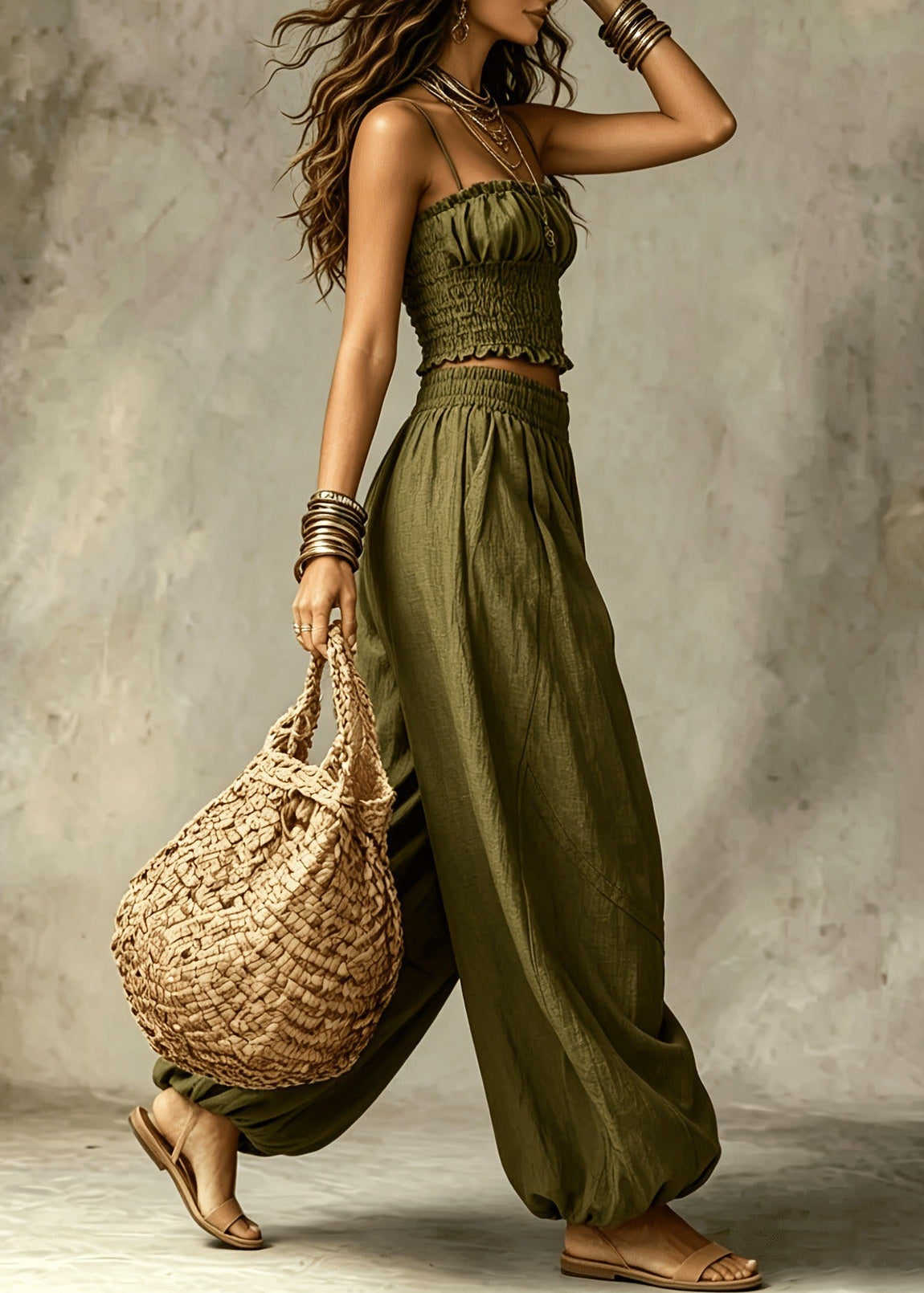 Iroda Spaghetti Ruch Pants Set