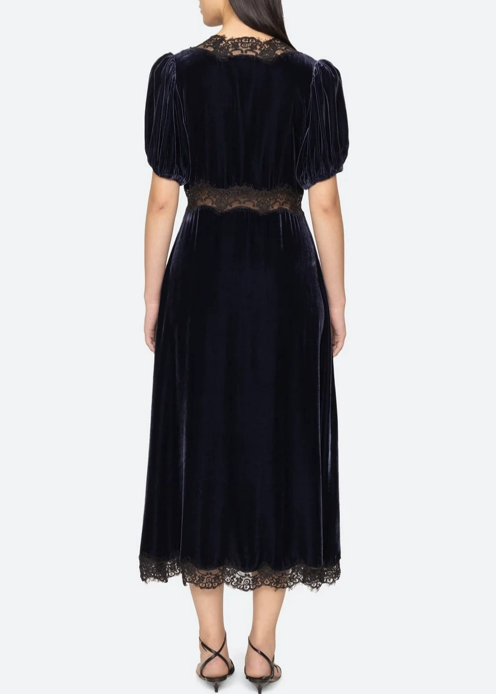 Erato Lace Velvet Midi Dress