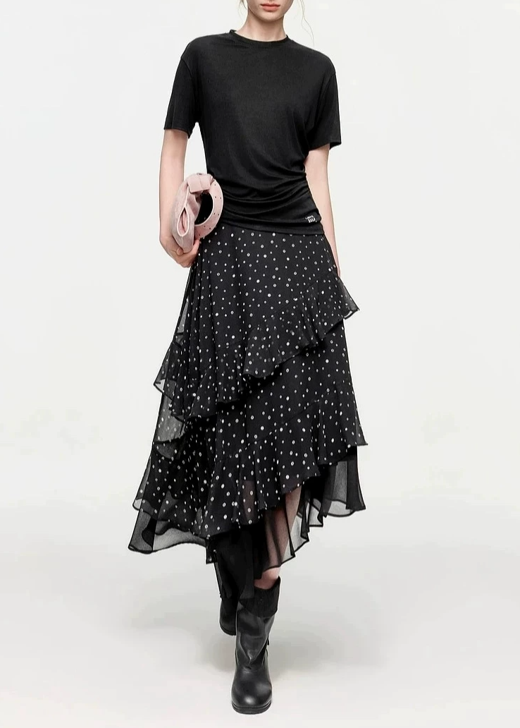 Itxaro Dot High Low Mini Skirt