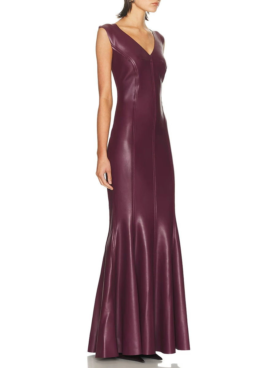 Fergal Sleeveless Leather Maxi Dress