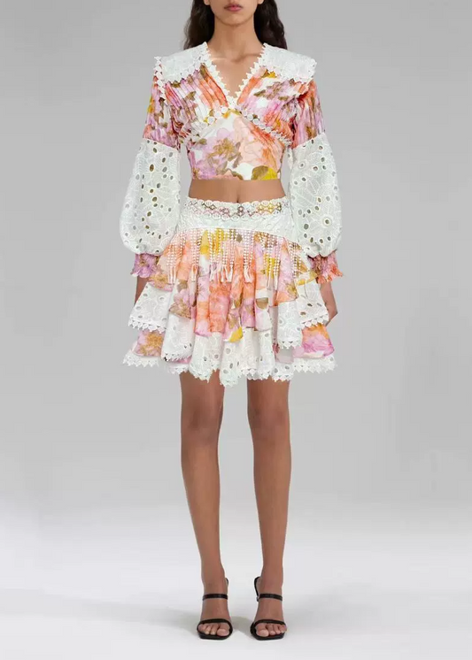 Kelley Backless Floral Skirt Set