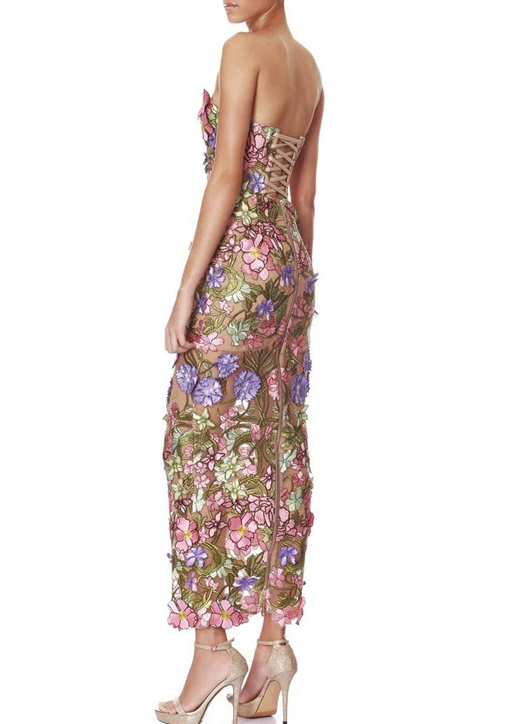 Denice Flower Embroidered Maxi Dress
