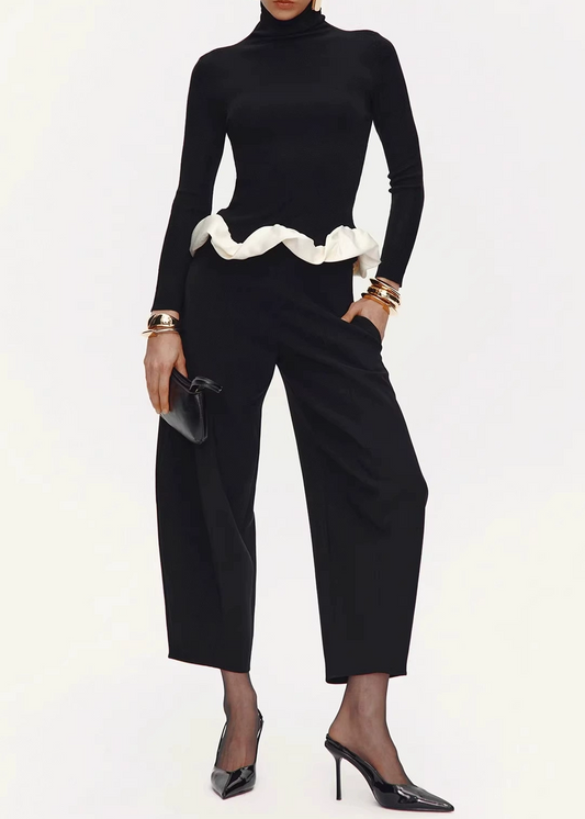 Dionysius Colorblock Ruffle Pants Set