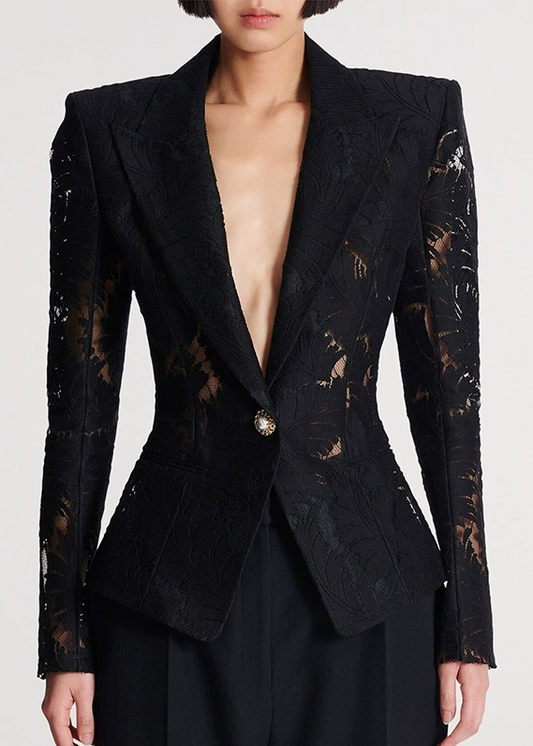 Ercwlff Mesh Print Blazer