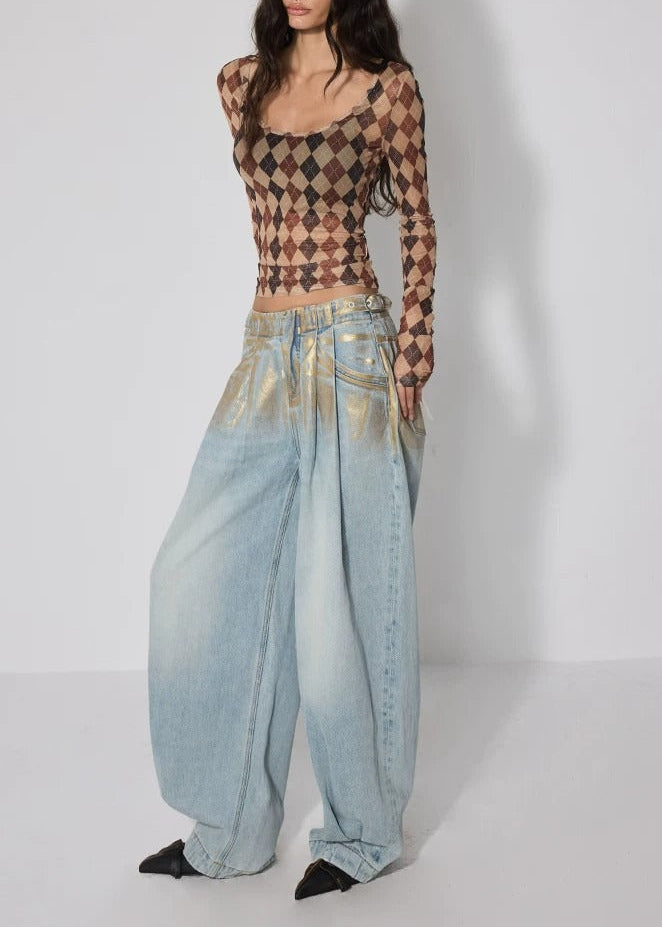 Koit Argyle Mesh Top