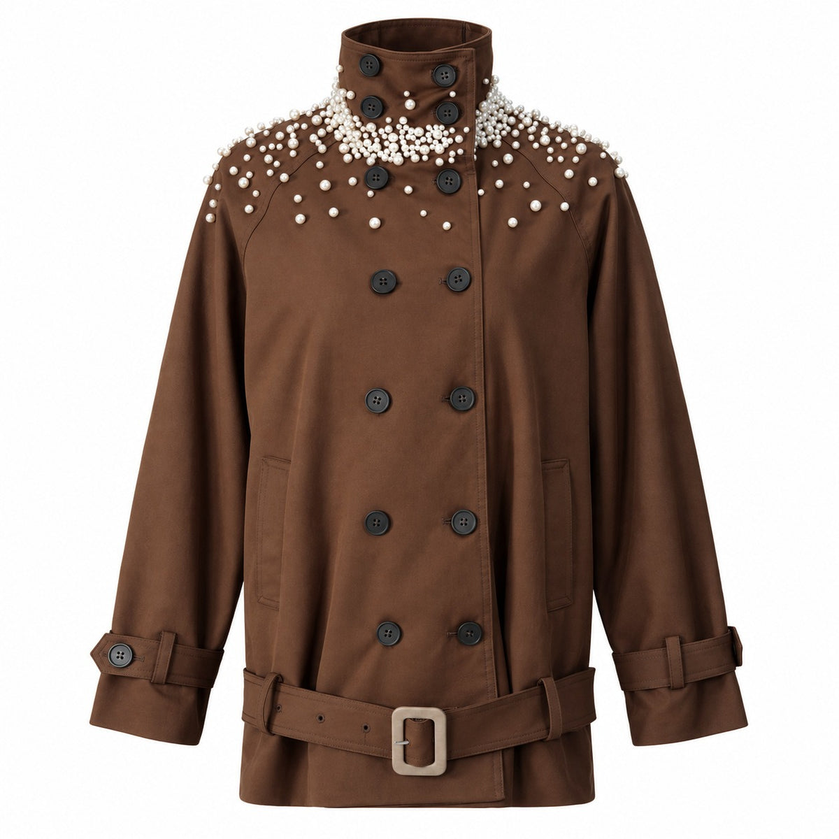 Magne Double Breasted Pearl Embellished Jacket