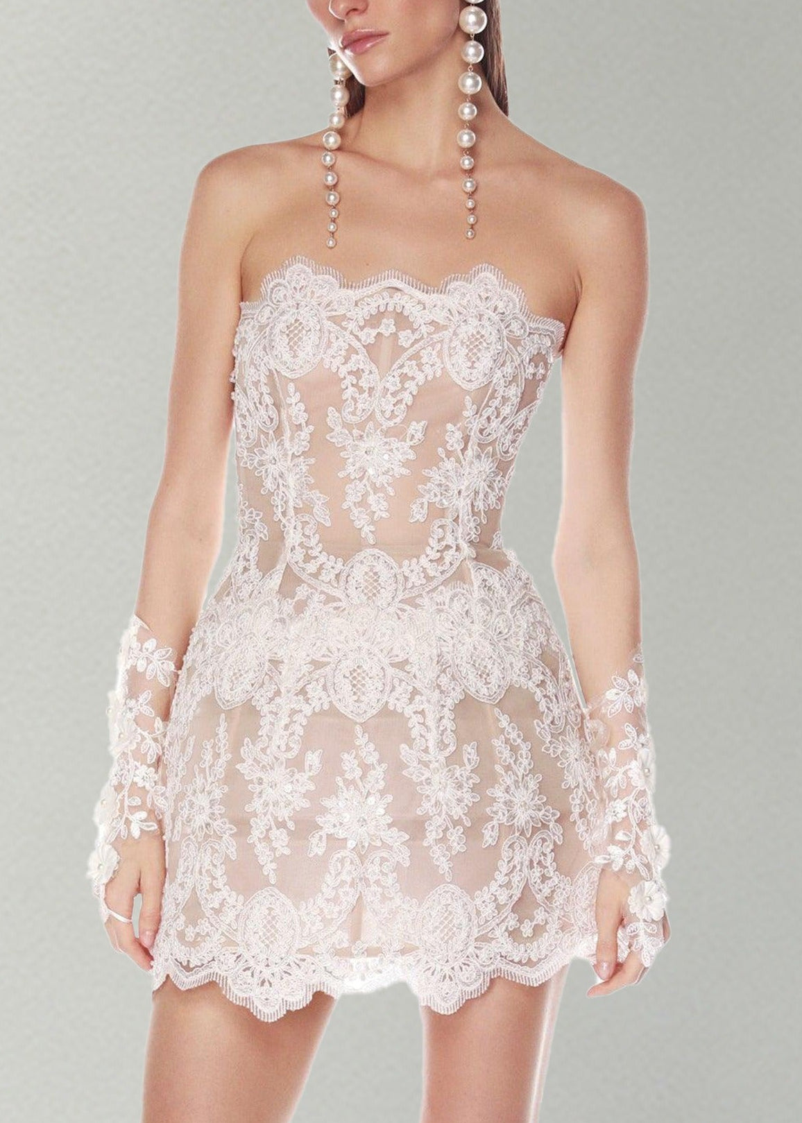 Kourtney Strapless Lace Mini Dress