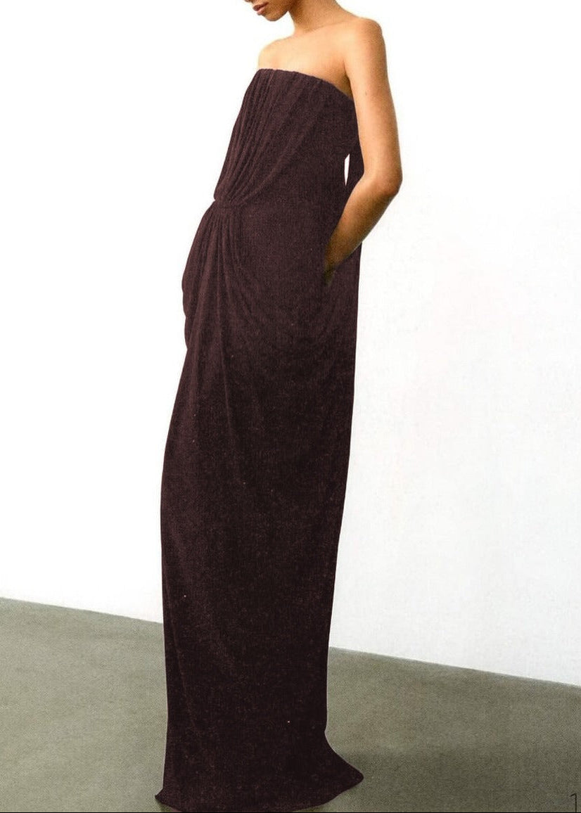 Fiammetta Strapless Draped Maxi Dress