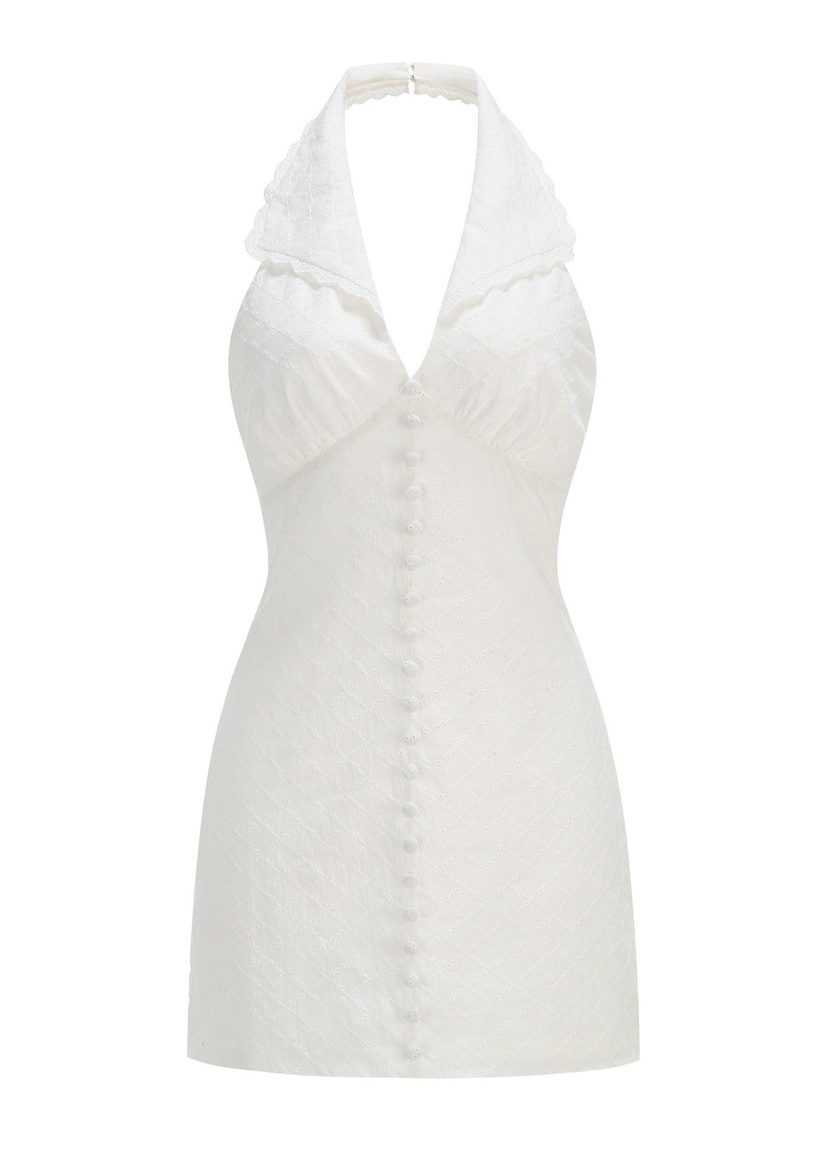 Kitoko Halter Neck Embroidered Mini Dress