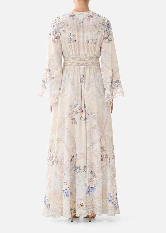 Kennita V Neck Floral Maxi Dress