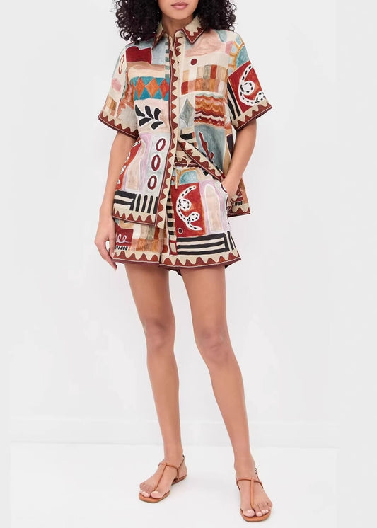 Kaspar Print Shorts Set