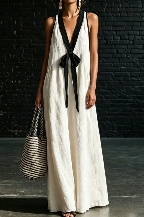 Imants Sleeveless Bow Maxi Dress In White