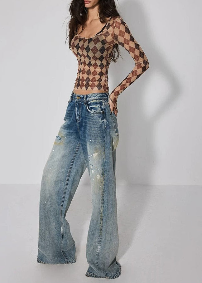 Koit Argyle Mesh Top