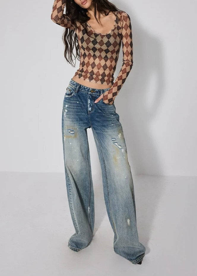 Koit Argyle Mesh Top