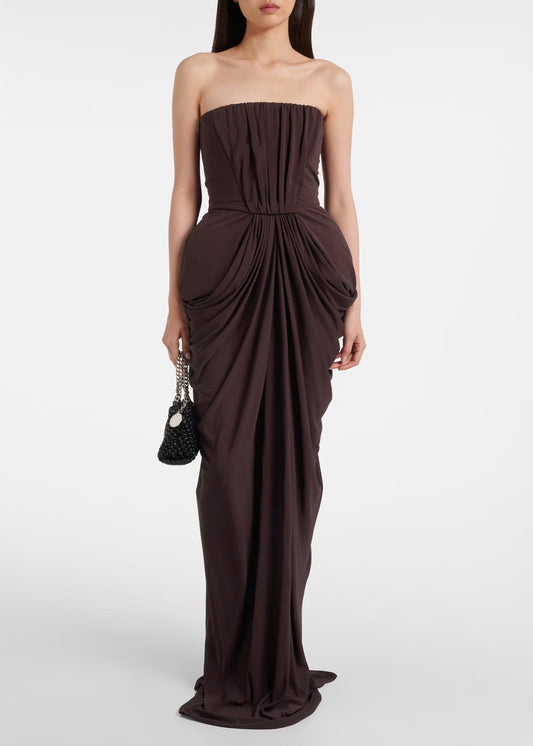 Fiammetta Strapless Draped Maxi Dress