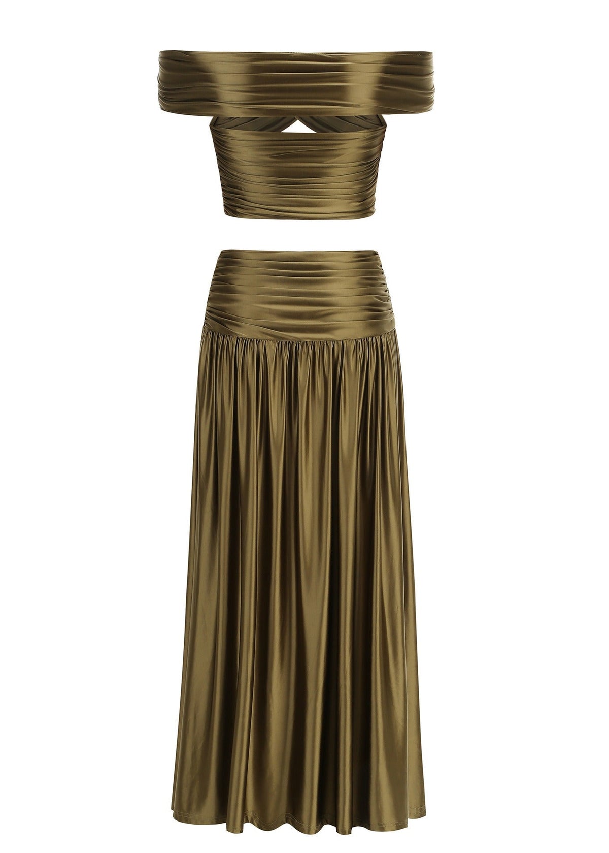 Ivaana Off Shoulder Cutout Skirt Set