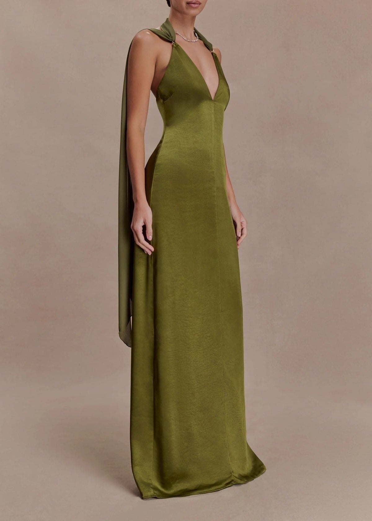 Kitson Plunge Scarf Maxi Dress