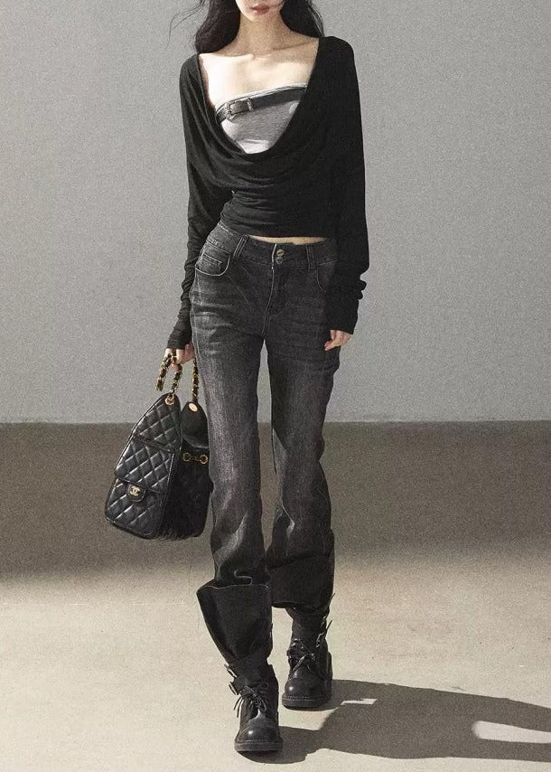 Ketaki Cowl Neck Buckle Top