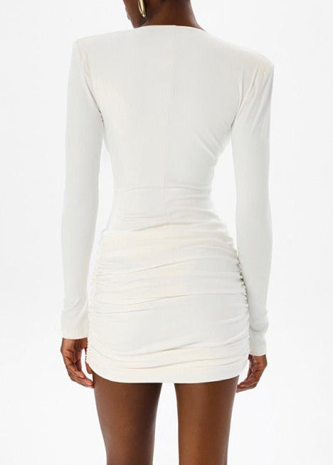 Keeva Long Sleeve Ruch Mini Dress