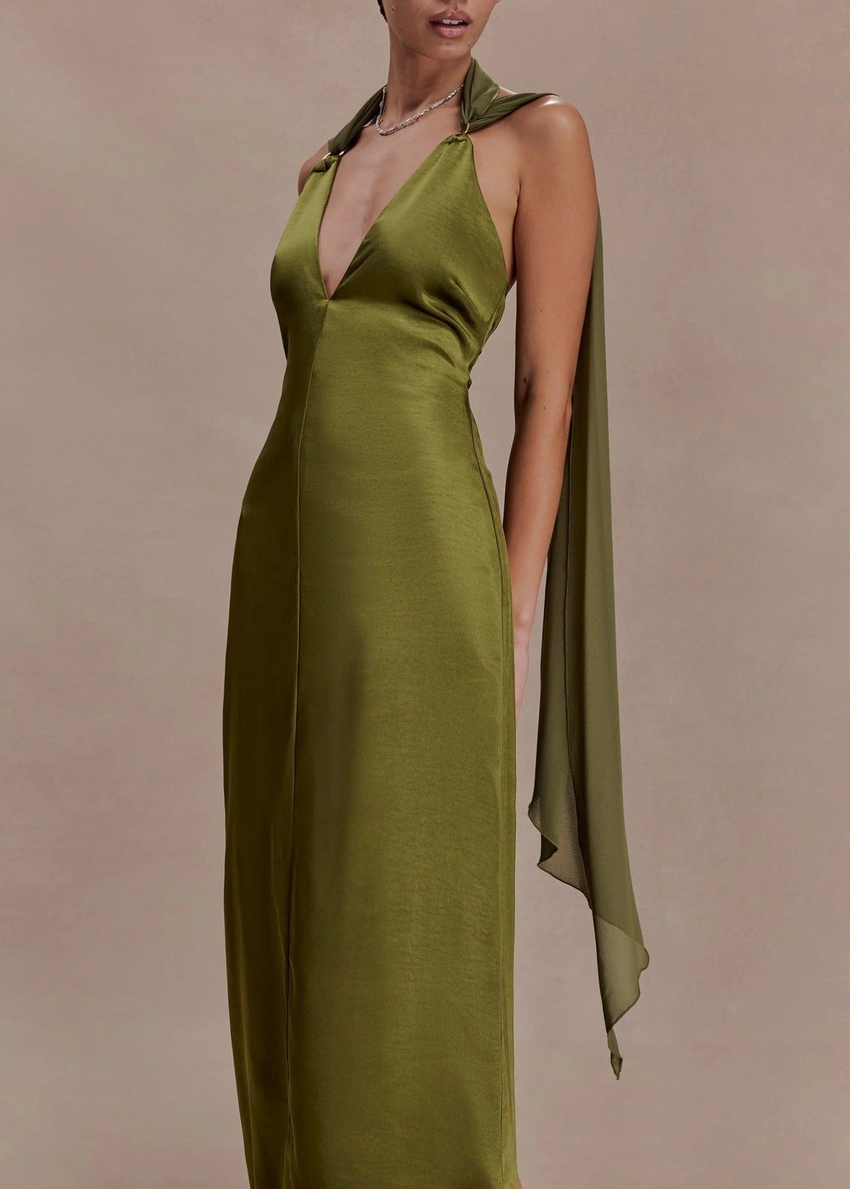 Kitson Plunge Scarf Maxi Dress