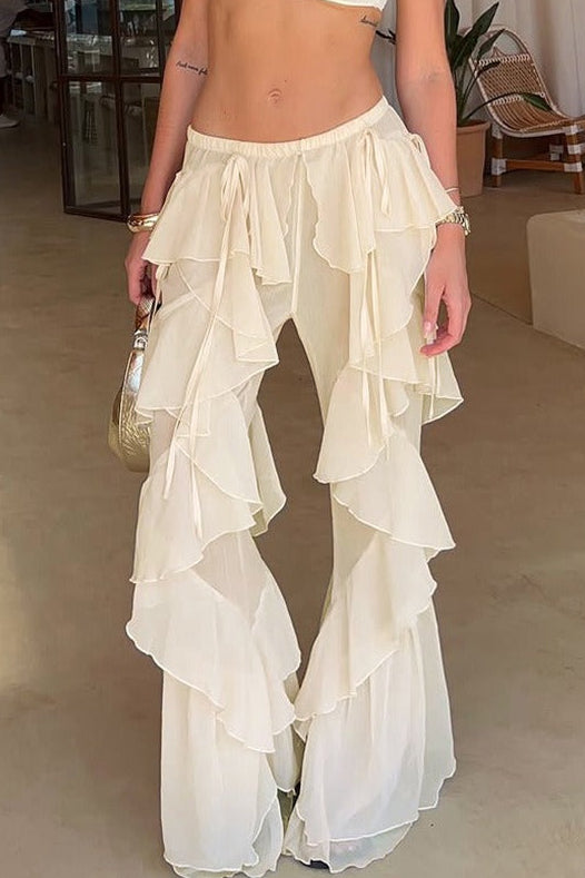 Erva Ruffle Bootcut Pants
