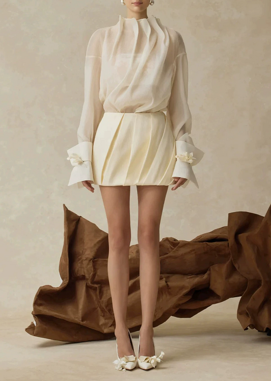 Kemi Long Sleeve Mesh Skirt Set