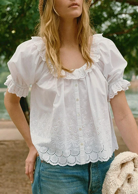 Herry Puff Sleeve Lace Top
