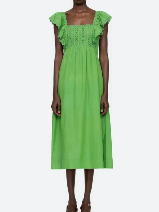 Karine Ruffle Midi Dress