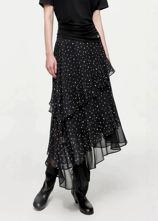 Itxaro Dot High Low Mini Skirt