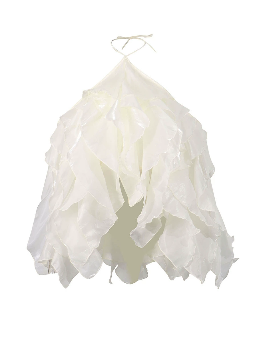 Israa Halter Neck Ruffle Top