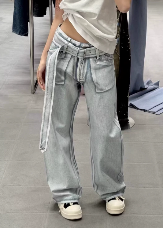 Epiktetos Print Bleached Jeans