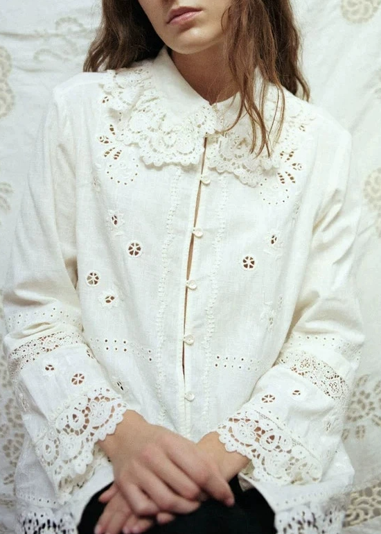 Ivah Cutout Embroidered Top