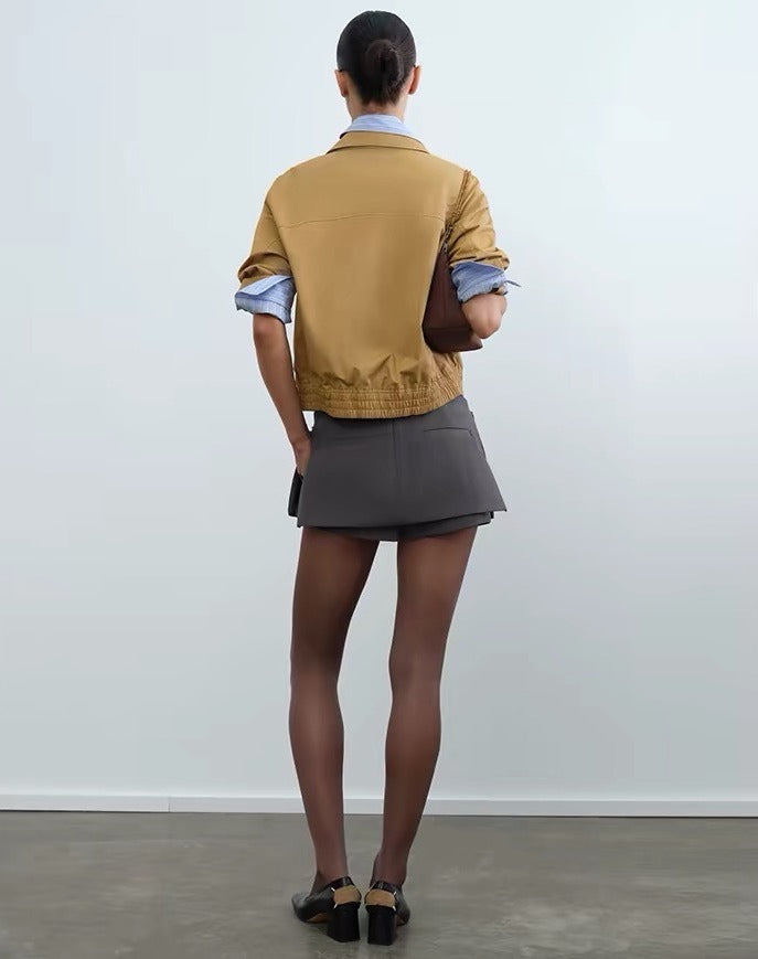 Madalen Deconstruct Stripe Suede Jacket