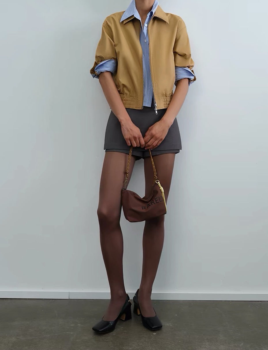 Madalen Deconstruct Stripe Suede Jacket