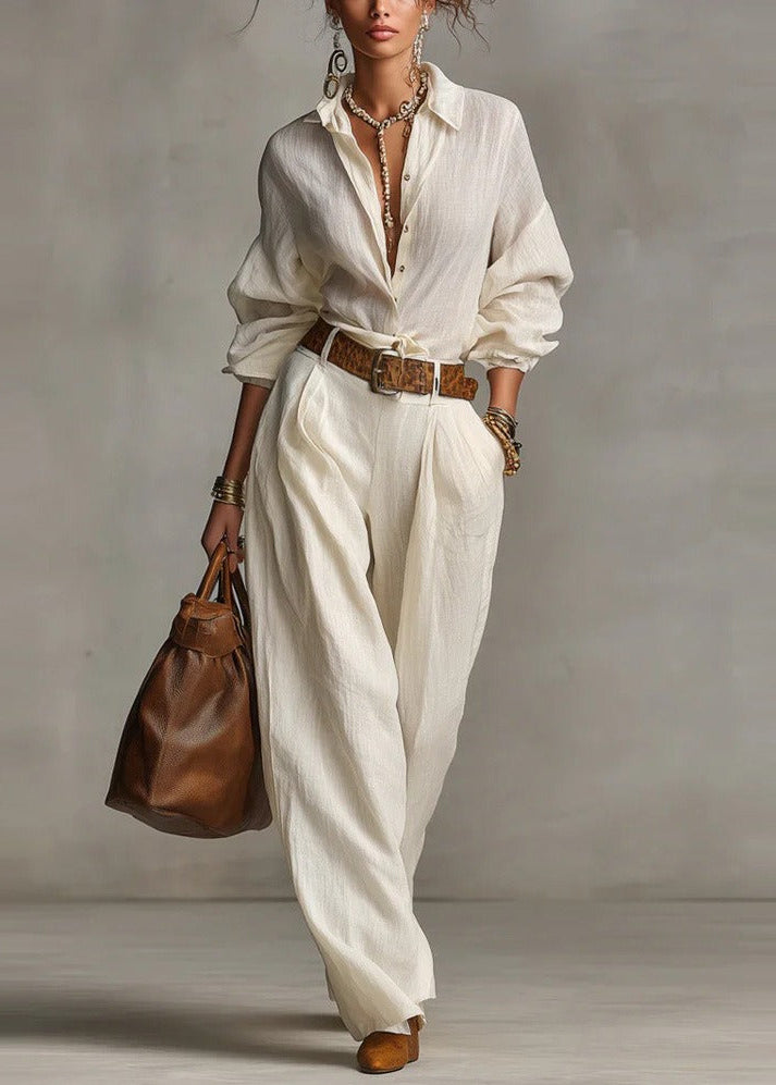 Kaui Long Sleeve Ruch Pants Set