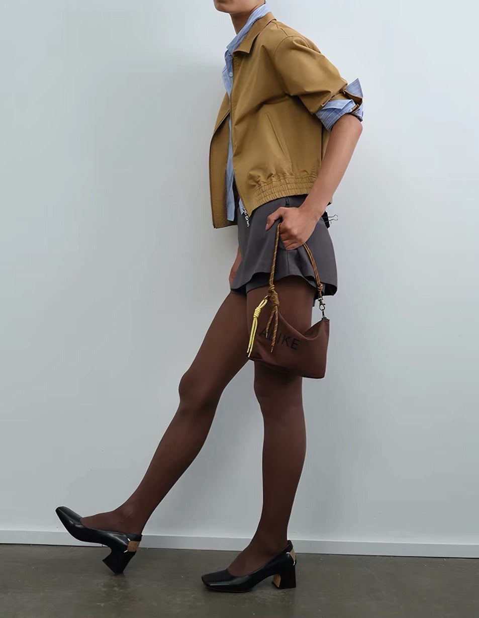 Madalen Deconstruct Stripe Suede Jacket
