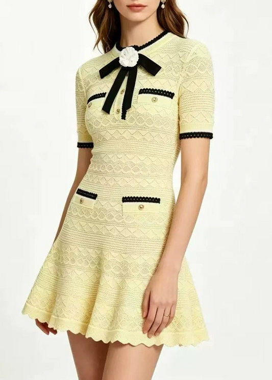 Kristen Knit Flower Mini Dress